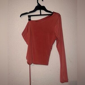 Fashion Nova One-Shoulder Rust Top